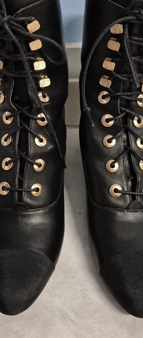 RARE CHANEL RUNWAY BOOTS ✨Authentic Chanel Lace-Up Ankle Boots (Style G34910) - Picture 2 of 7